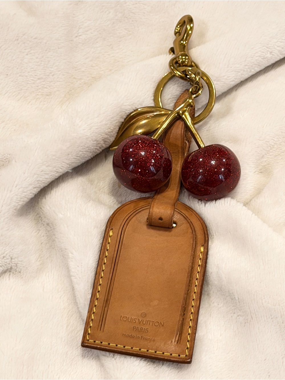 Louis Vuitton Cherry Charm w Vachetta Luggage Tag Y2K
